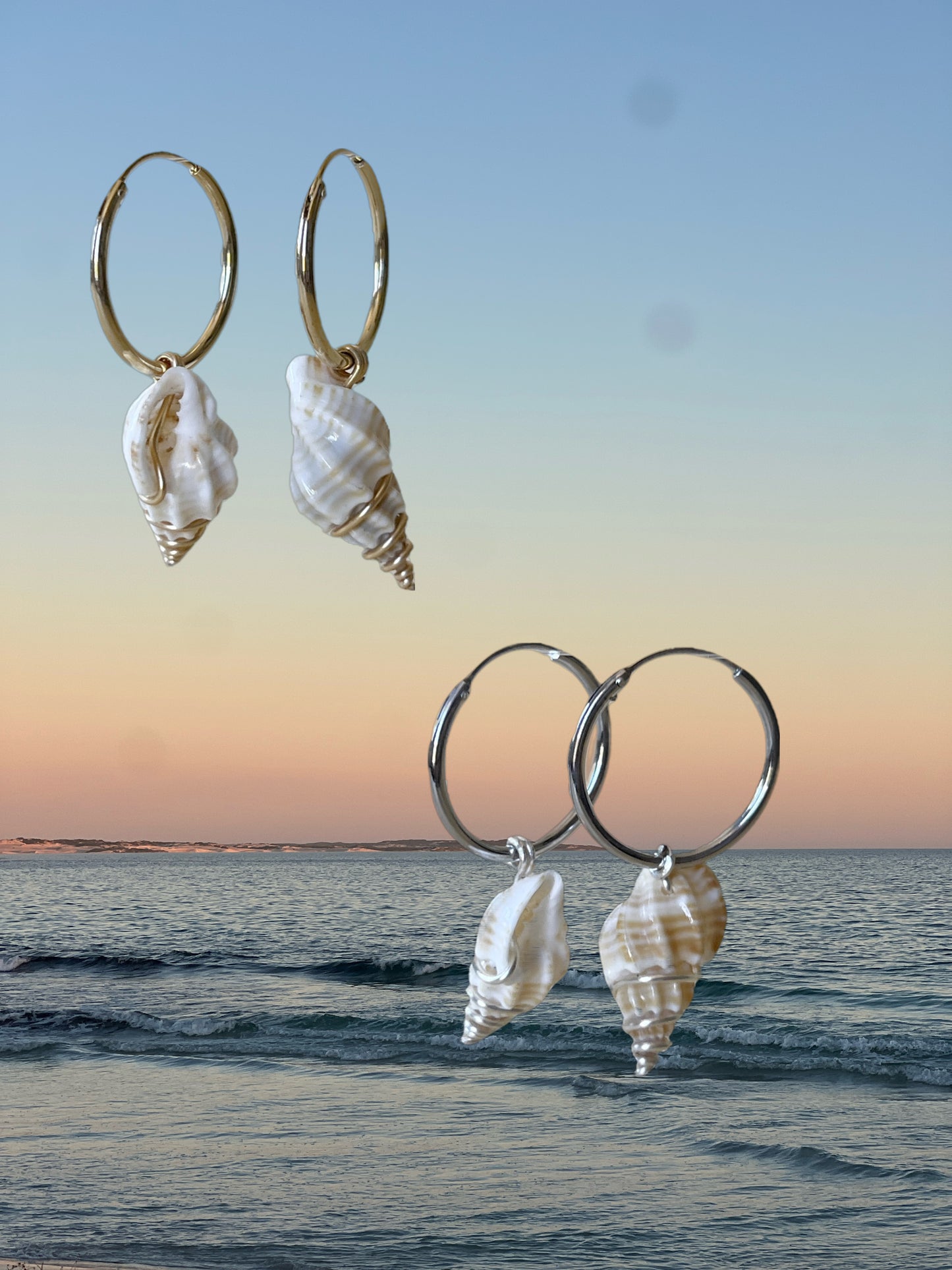 Spiral Wrapped Shell Earrings