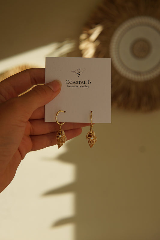 Star Spiral Shell Hoops