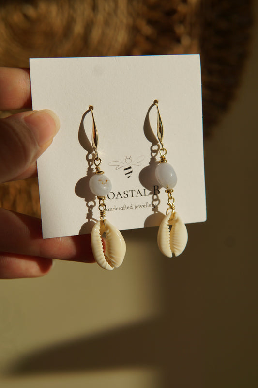 Cowrie Agate Earrings