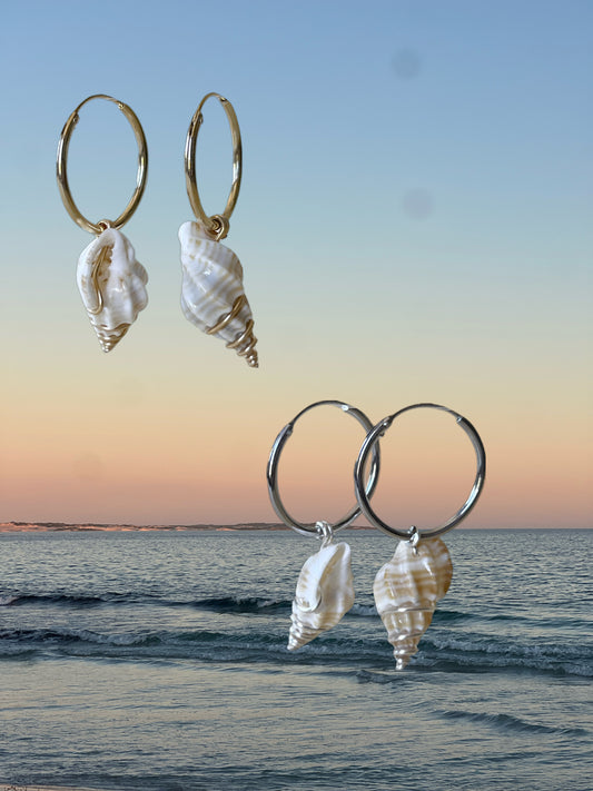 Spiral Wrapped Shell Earrings