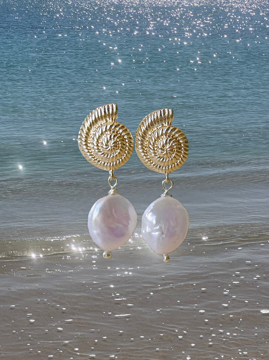 Nautilus Pearl Earrings