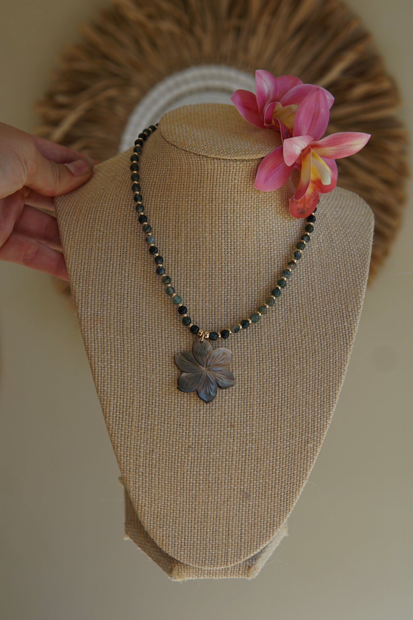 Mother of Pearl Frangipani Necklace