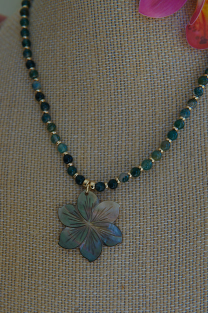 Mother of Pearl Frangipani Necklace