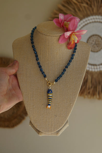 Blue Fish Necklace