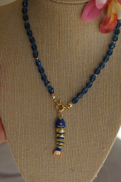Blue Fish Necklace