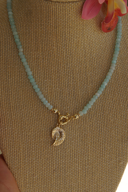 Aquamarine Nautilus Necklace