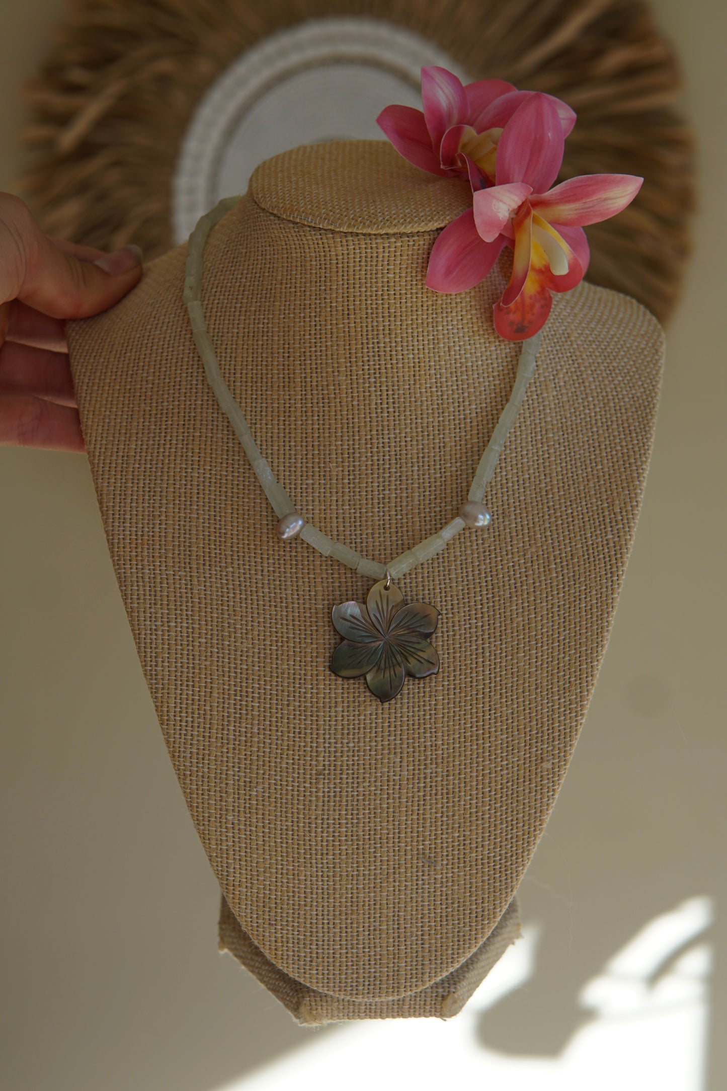 Jade Frangipani Necklace
