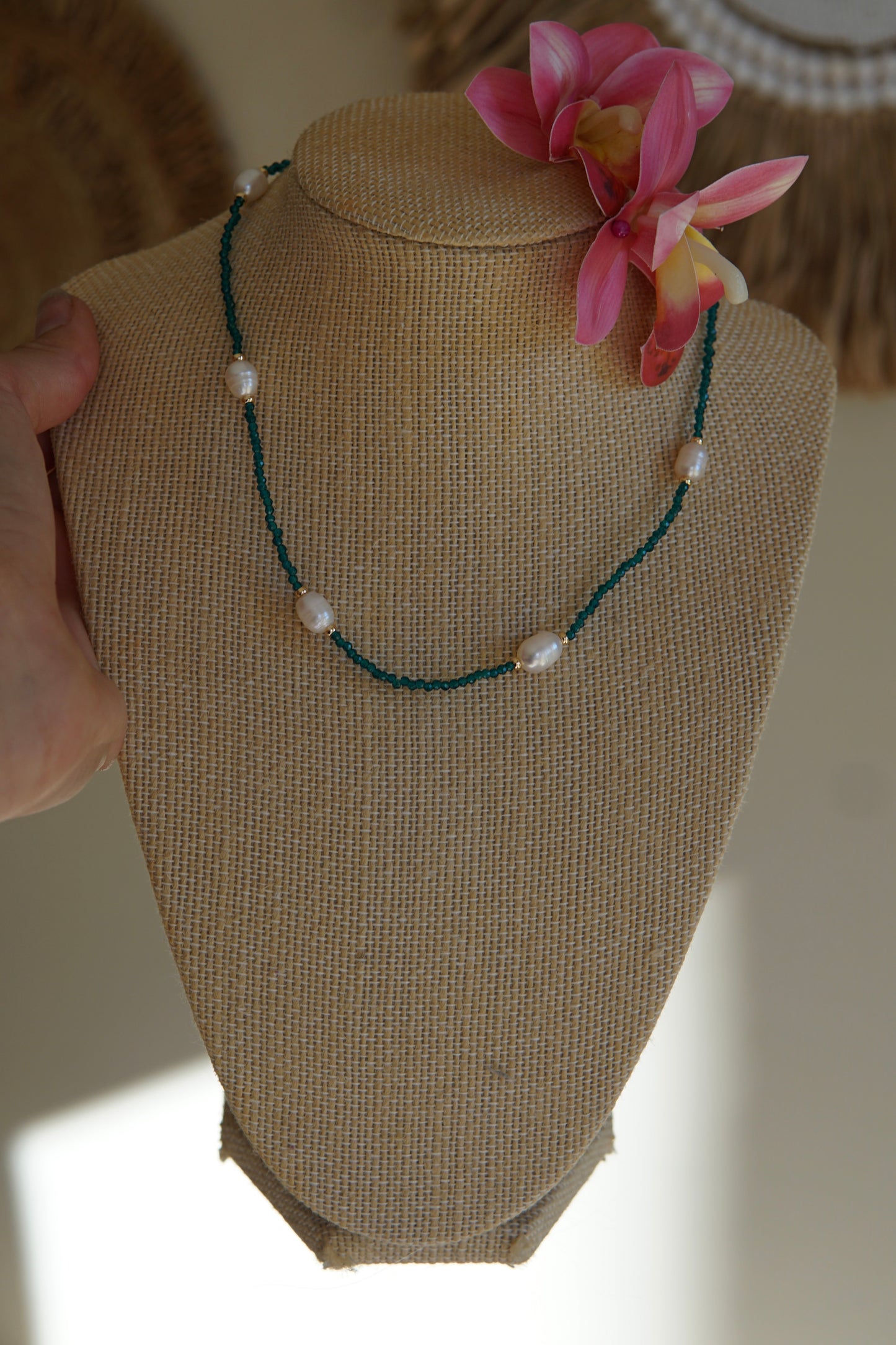 Emerald Pearl Necklace