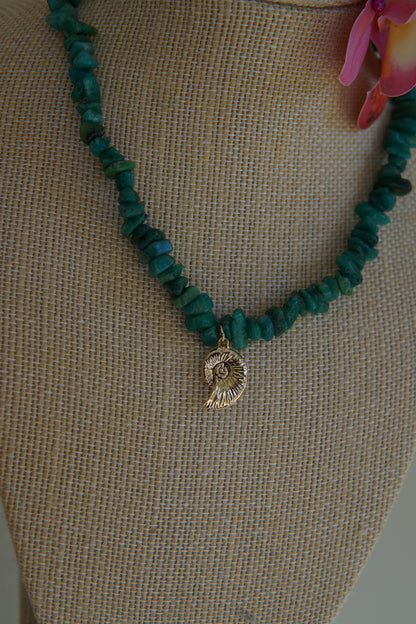 Amazonite Nautilus Necklace