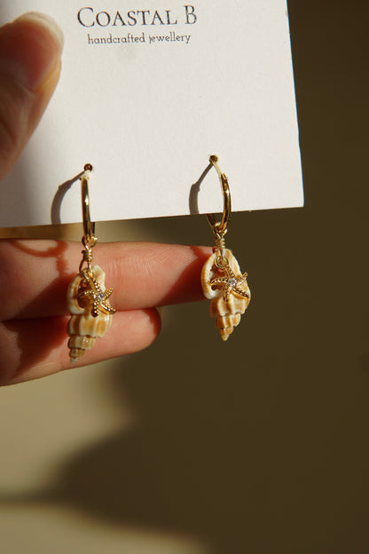 Star Spiral Shell Hoops