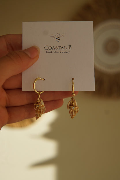 Star Spiral Shell Hoops