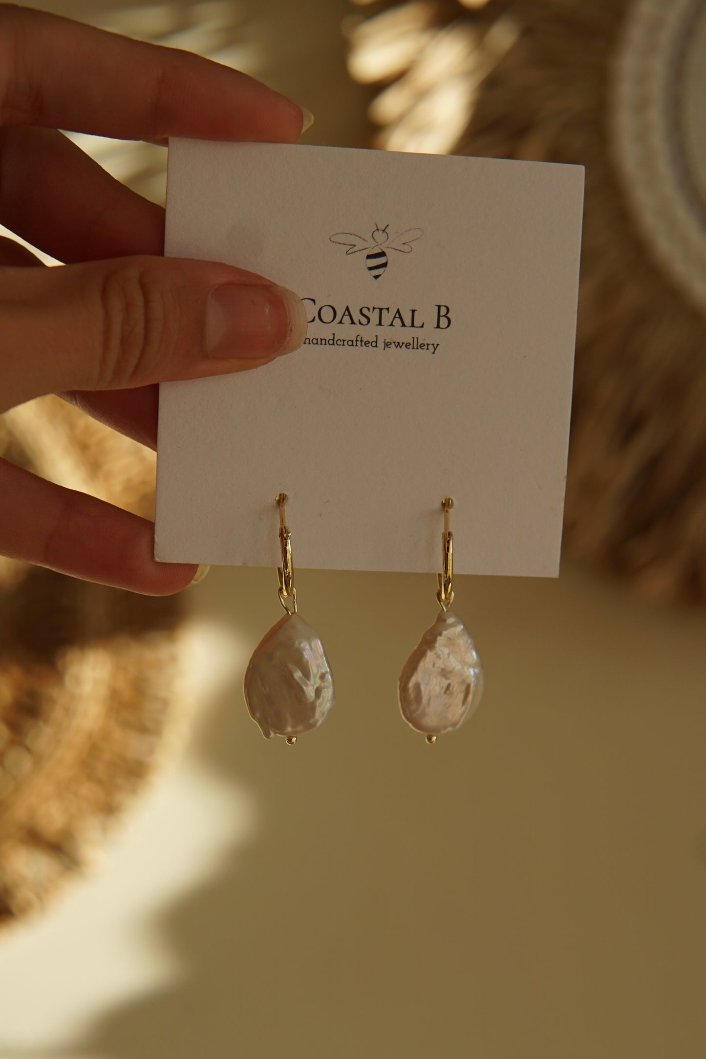 Tear Drop Pearl Hoops