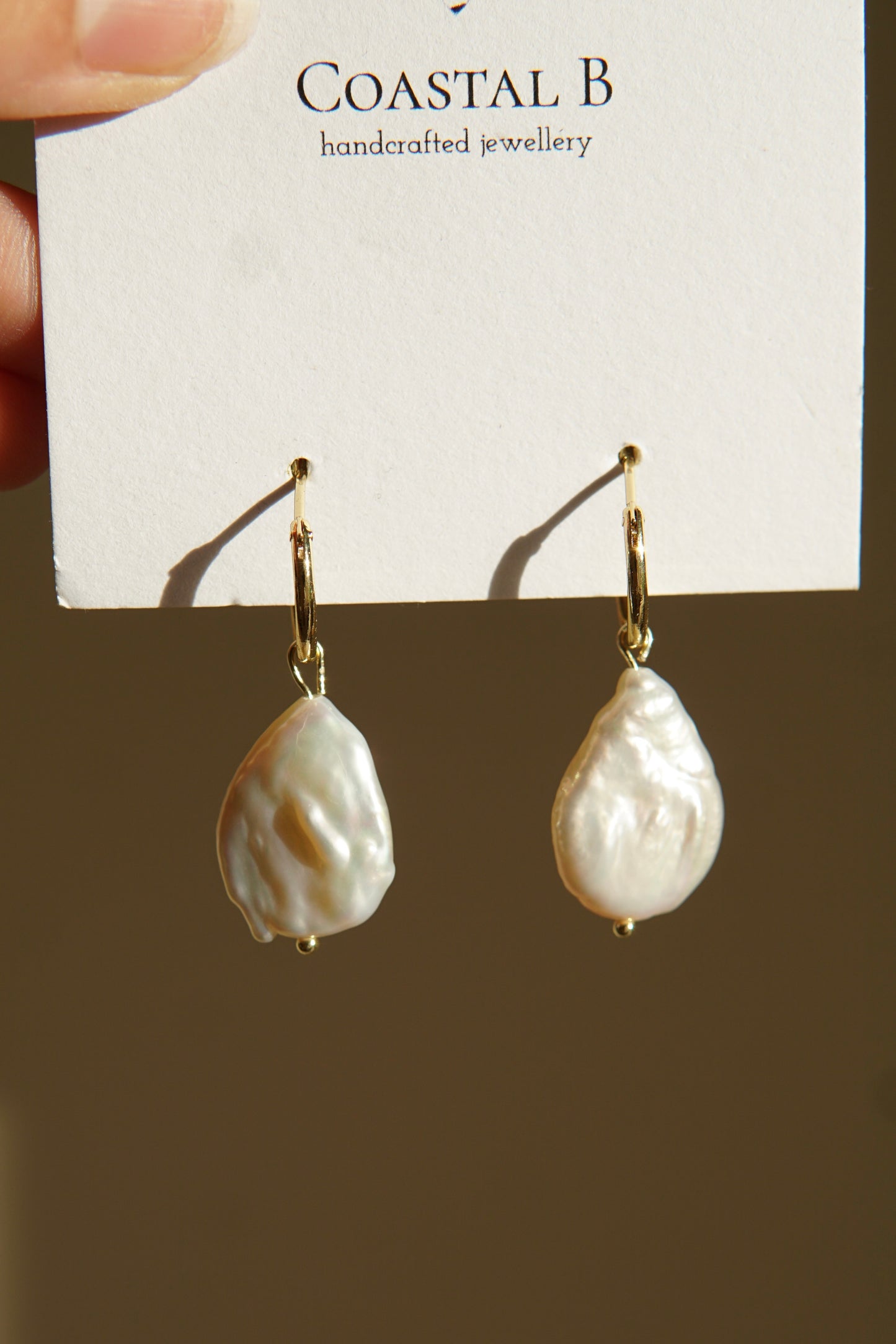 Tear Drop Pearl Hoops