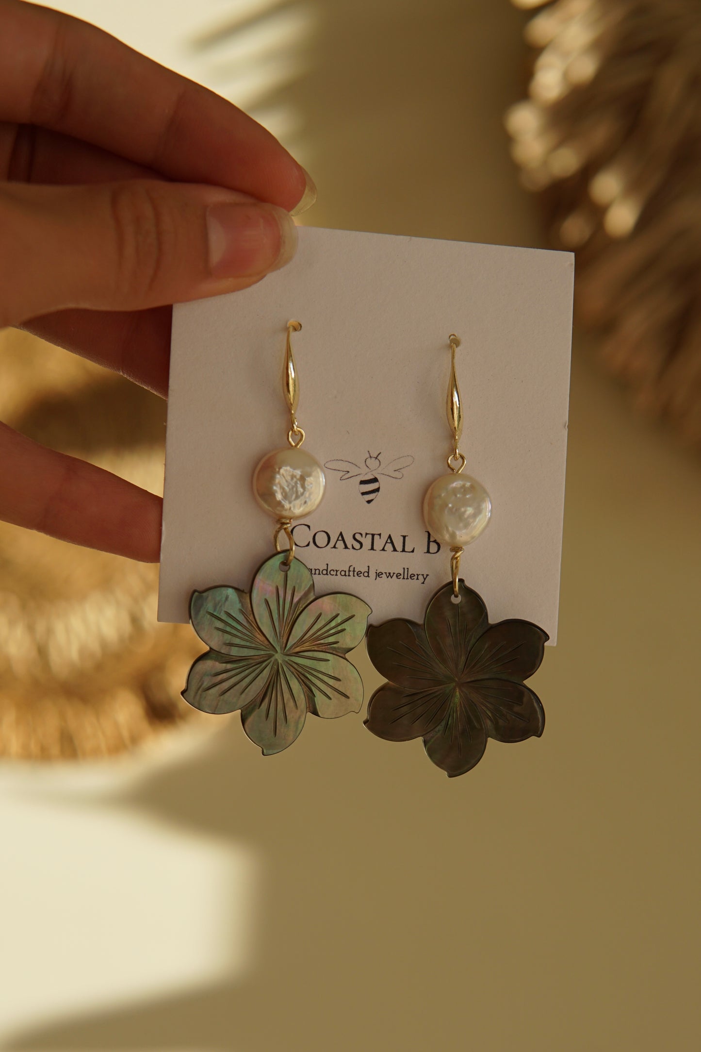 Hibiscus Pearl Earrings