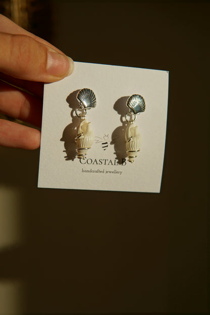 Spiral Scallop Earrings