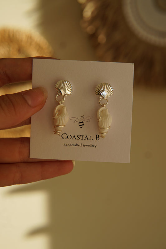 Spiral Scallop Earrings