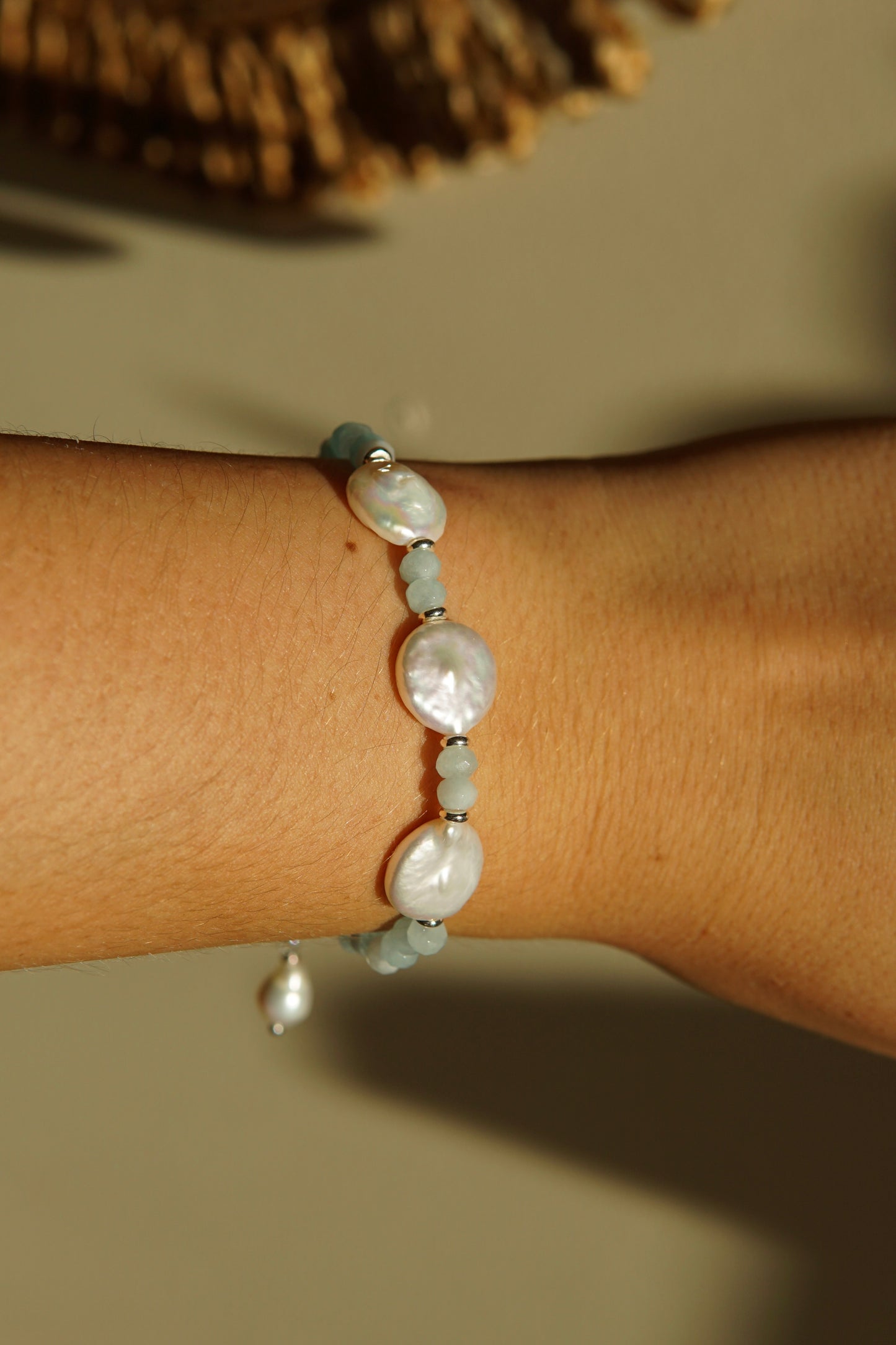 Aquamarine Coin Bracelet