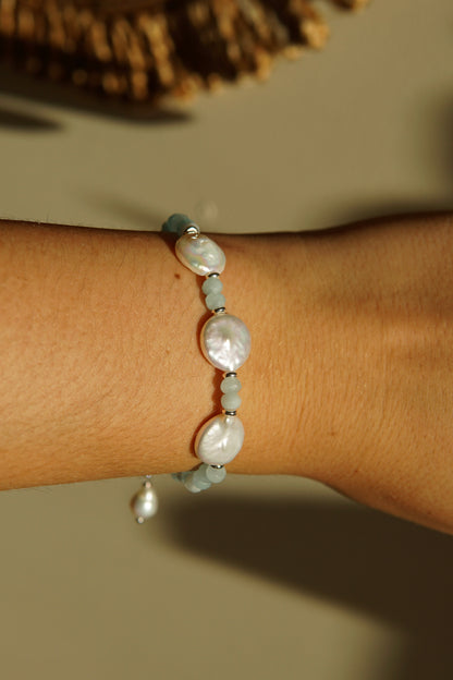 Aquamarine Coin Bracelet