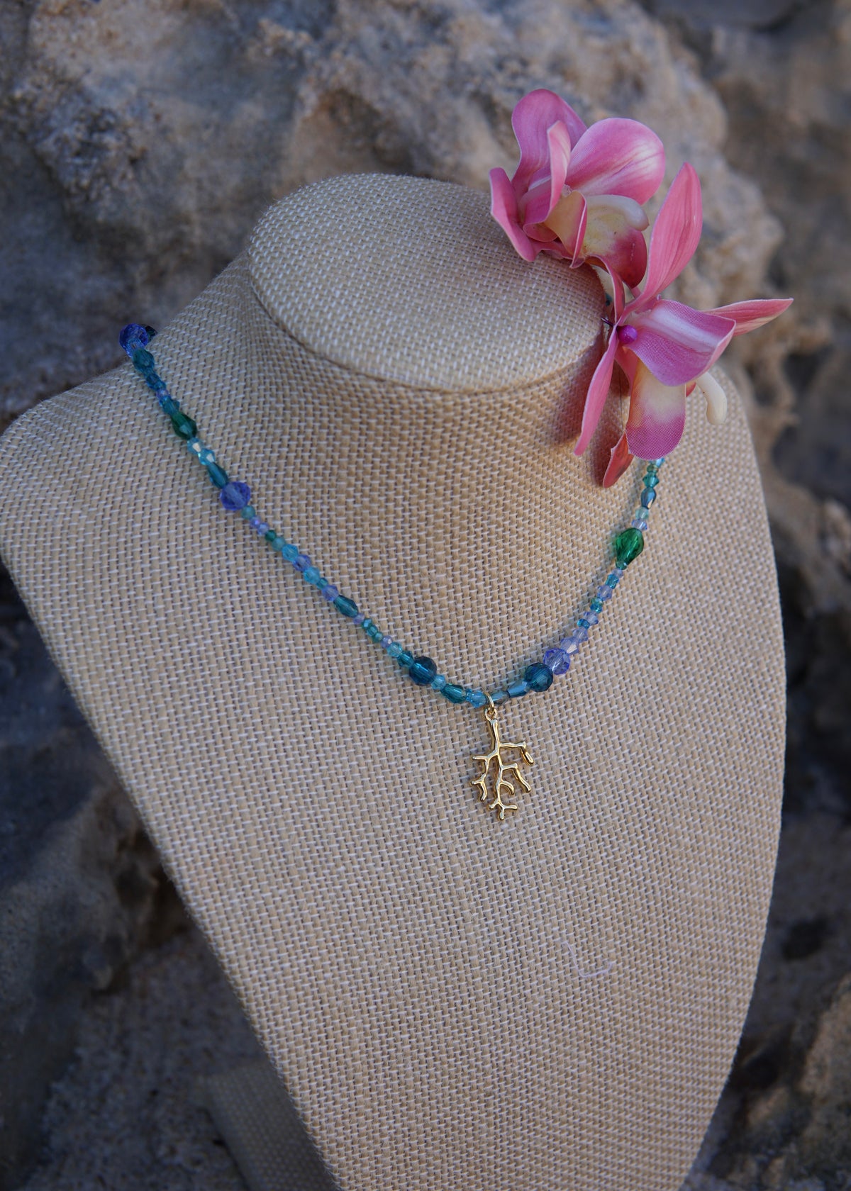 BLUE CORAL NECKLACE
